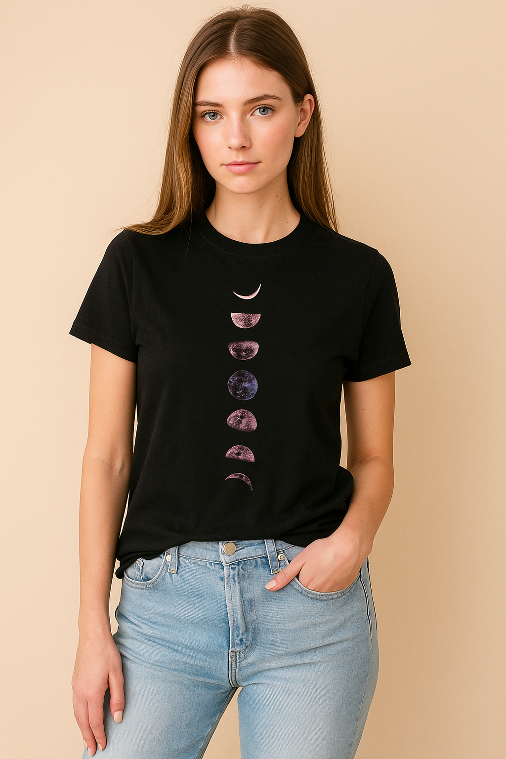Women's Printed Moon T-Shirt