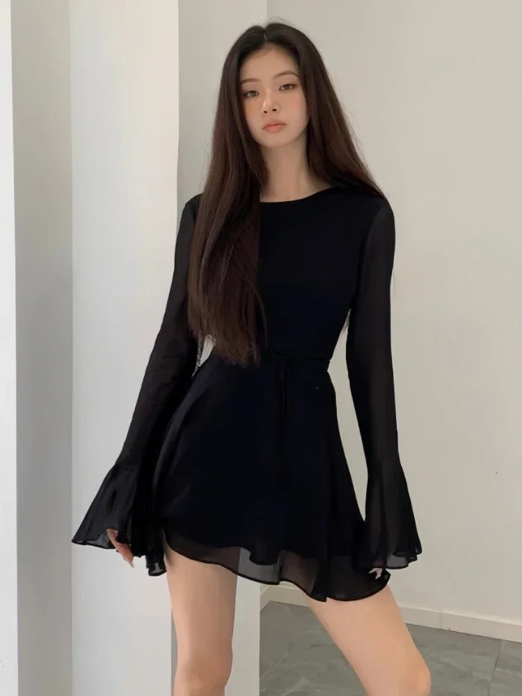 Black Open Back Dress